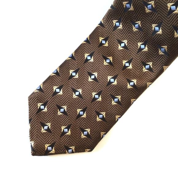Robert Talbott Best of Class Woven Silk Brown & Blue Men's Tie - Picture 2 of 5